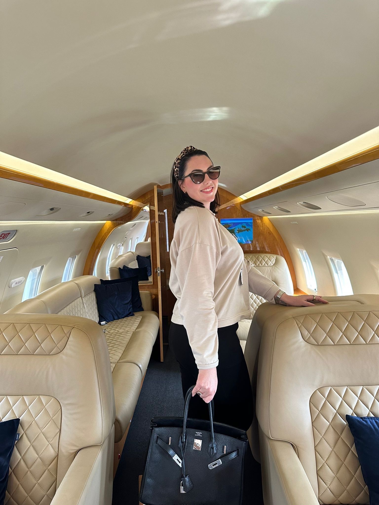 Kate at a birthday dinner in a green dress